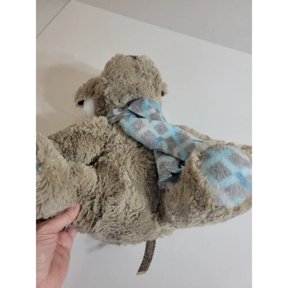 Gentle Treasures Teddy Bear Plush Winter Hat Scarf Stuffed Animal Brown Blue